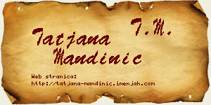 Tatjana Mandinić vizit kartica